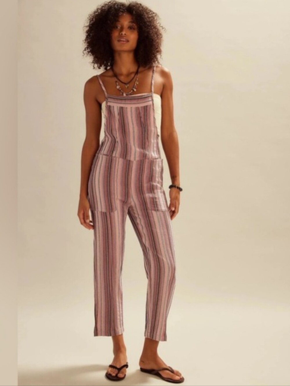 Free People Striped Pink Multicolor Women's Jumpsuit